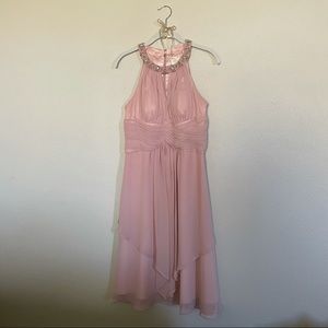 Women’s Eliza J jeweled halter keyhole dress